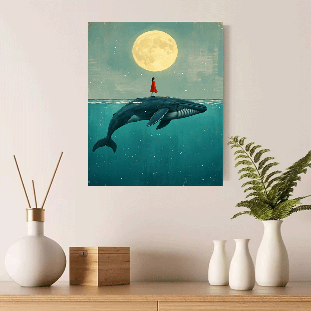 Marine Aquarium Decorations - 1PC-Unframed canvas poster wanddecoratie Walvis Vrouw