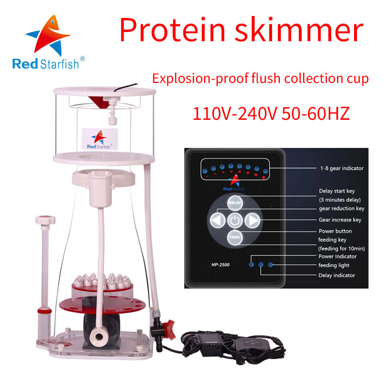 Marine Aquarium Protein Skimmer - 110-240V Rode Zeester Aquarium Interne Eiwit