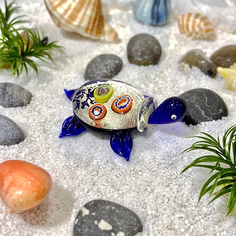 Marine Aquarium Europe - Handgemaakt mini glazen schildpad figuurtje, schattig