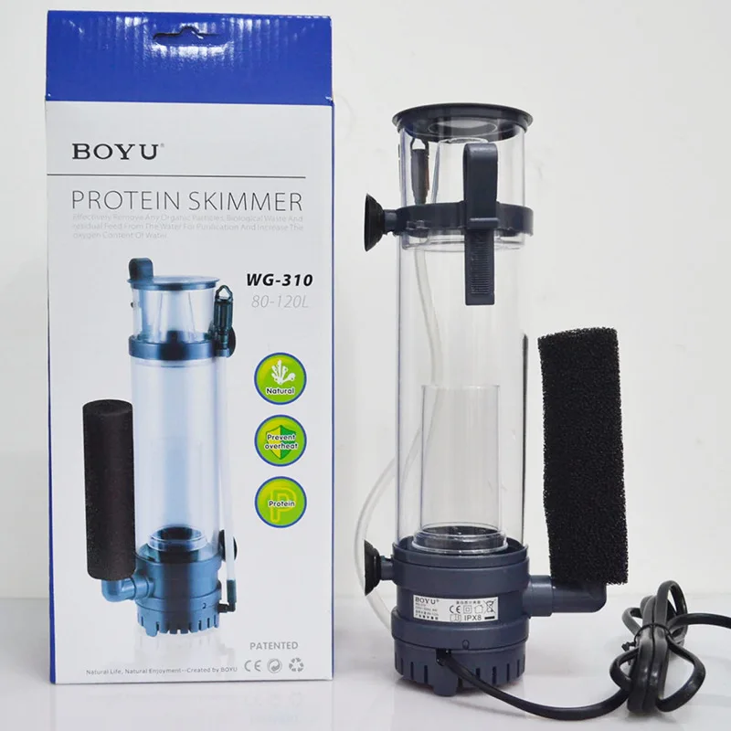 Marine Aquarium Protein Skimmer - 6W/8W BOYU Eiwitafschuimerfilter Hangend aan pomp