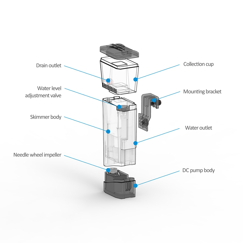 Interne Nano Skimmer Mini Q 10 - Marine Aquarium Protein Skimmer recensie en prijs