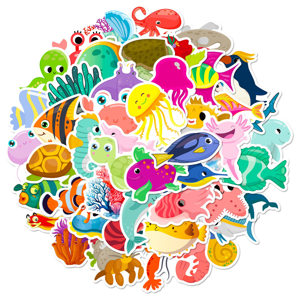 50 stuks zeelevenstickers - sc - Marine Aquarium & Regional Centre recensie en prijs