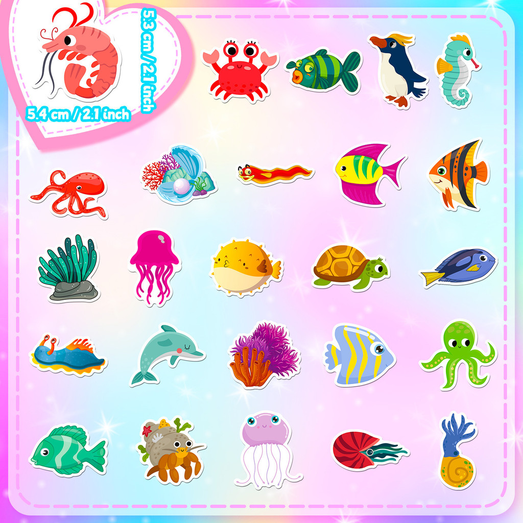 50 stuks zeelevenstickers - sc - Marine Aquarium & Regional Centre recensie en prijs