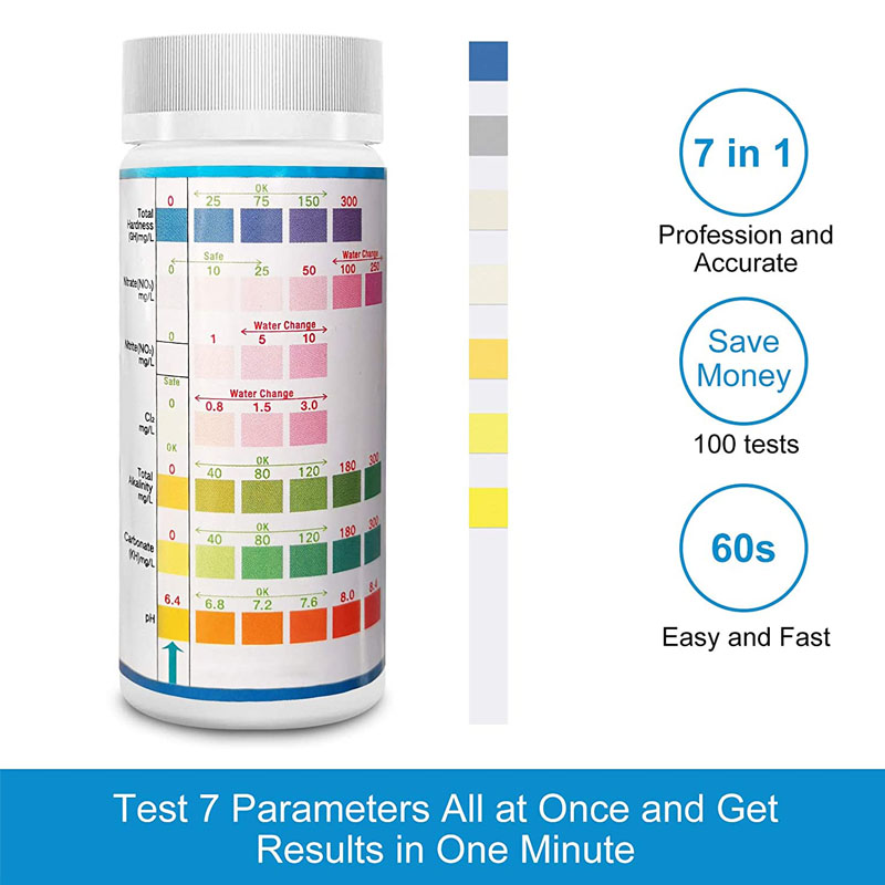 7-IN-1 Aquarium Teststrips 100 - Marine Aquarium Test Kit recensie en prijs