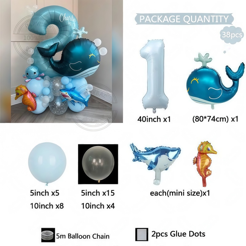 38-delige verjaardagsballon me - Marine Aquarium Decorations recensie en prijs
