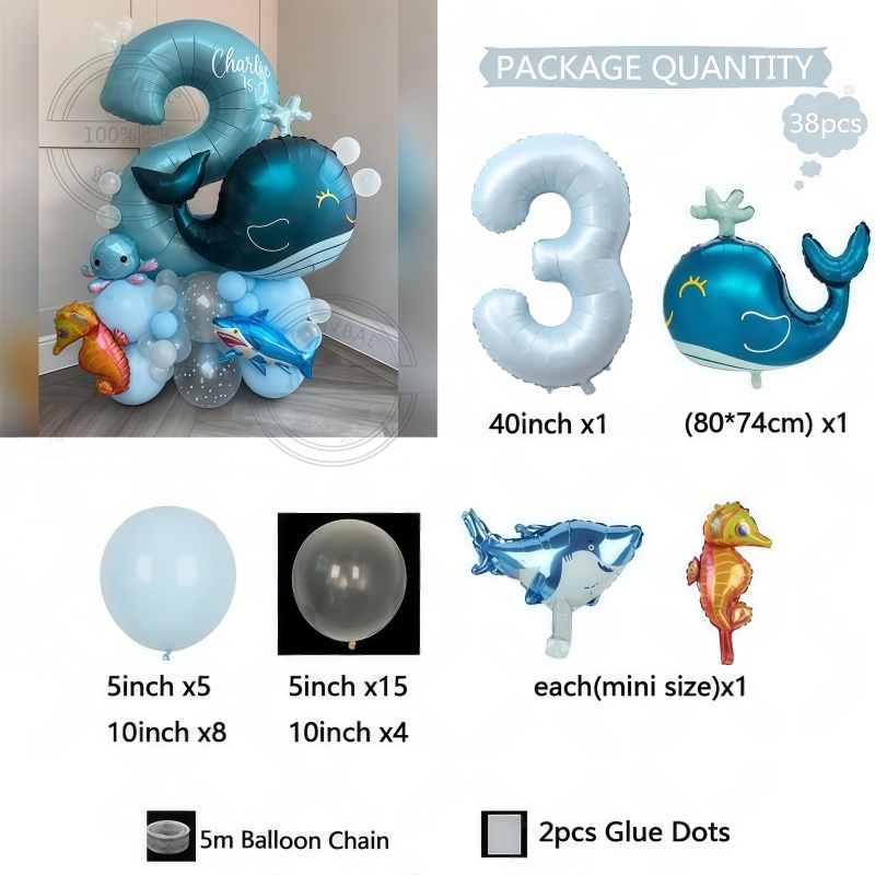 38-delige verjaardagsballon me - Marine Aquarium Decorations recensie en prijs